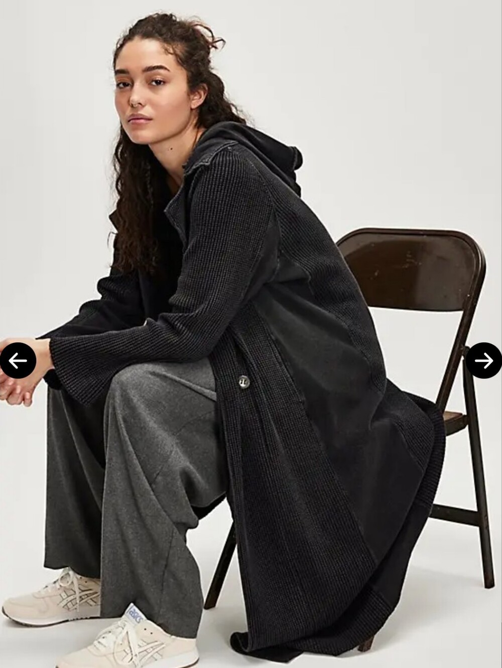 Free People Landon Long Waffle Jacket Size Xs With Removable Hood